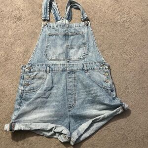 We The Free Light Blue Denim Overalls